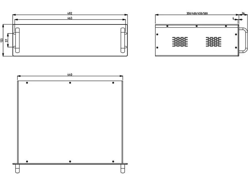 D1003110-19 inch rack 3U dimensions